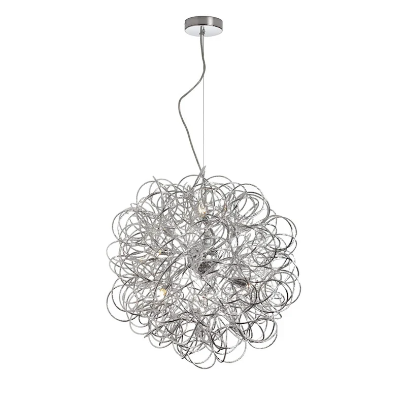 Dainolite 6-light Tubular Pendant in Polished Chrome Finish - Polished chrome - Polished chrome