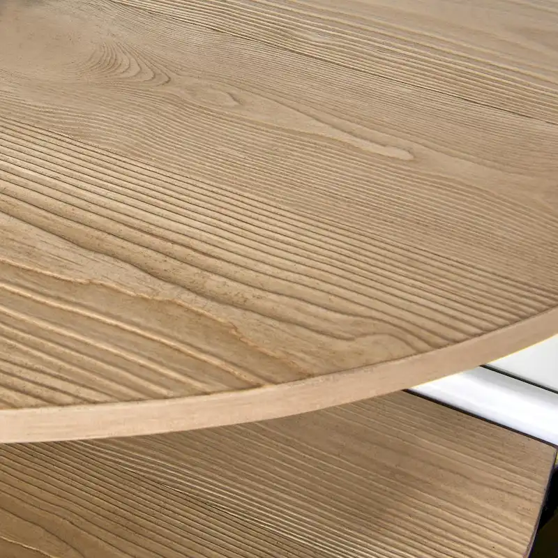 Oval Coffee Table, Industrial 2-Tier Elliptic Coffee Table