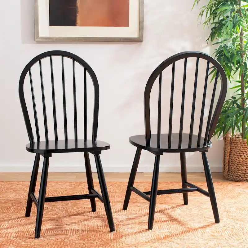 SAFAVIEH Delcie Spindle Oval Back Dining Chair (Set of 2) - 17.9  x 19.7  x 37  - 18Wx20Dx37H