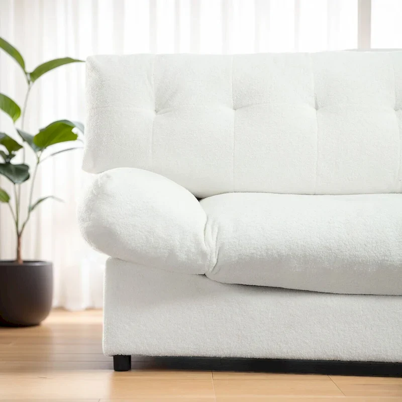 96 Cloud Style Sectional Loveseat Sofa,Modern Velvet Fabric Couches