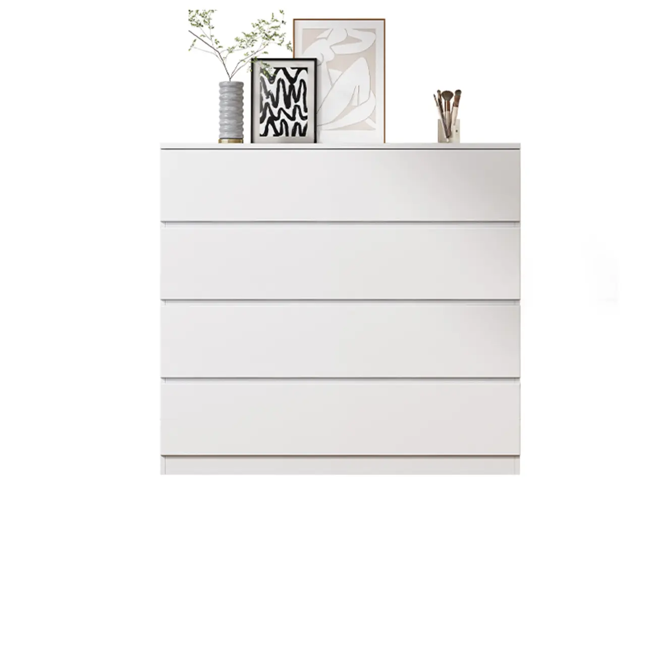 Minimalist Wooden Double Dresser Chest for Bedroom