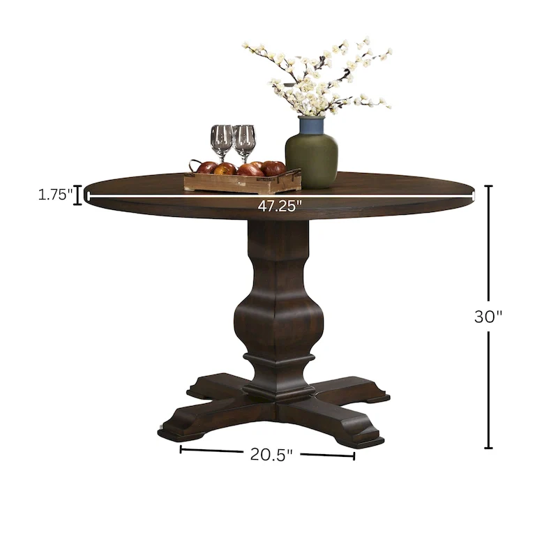Roundhill Furniture Havre Pedestal Base Round Dining Table - N/A