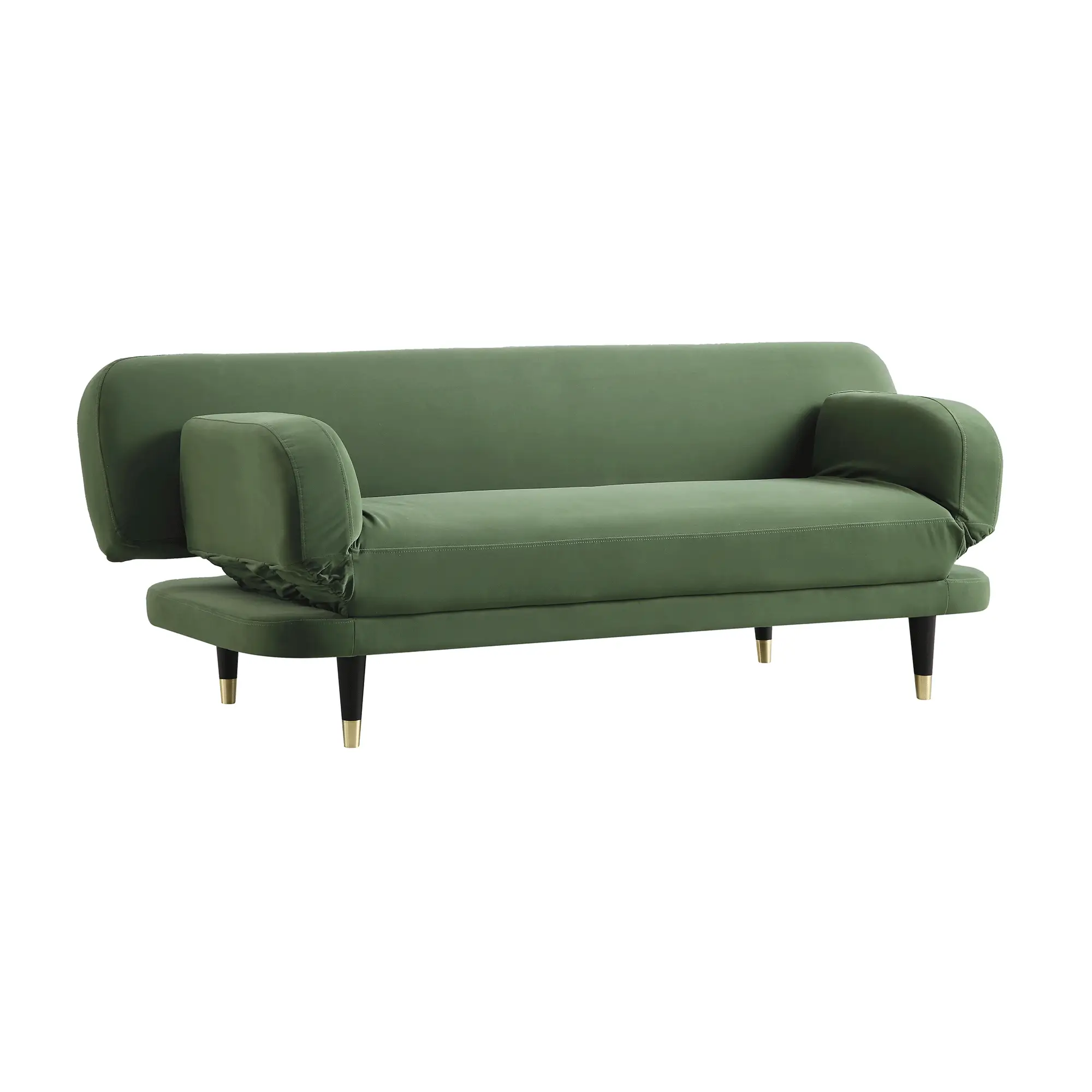 2-Seater Sofa Bed, Moss Green Velvet
