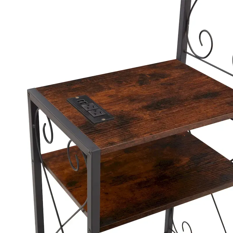 Rustic Brown Metal Queen Bed Frame