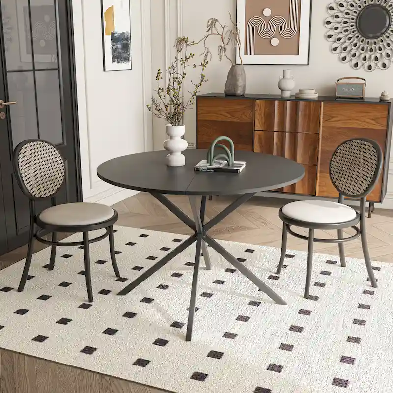 42.13 Modern Cross Leg Round Dining Table