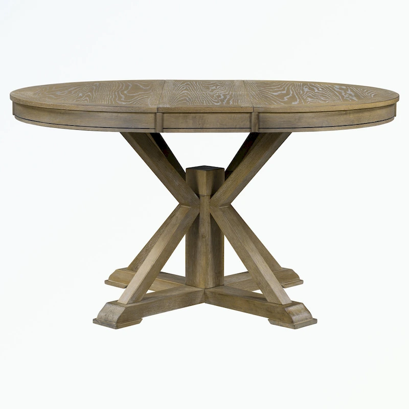 Dining Table Set with Extendable Table and 4 Upholstered Chairs