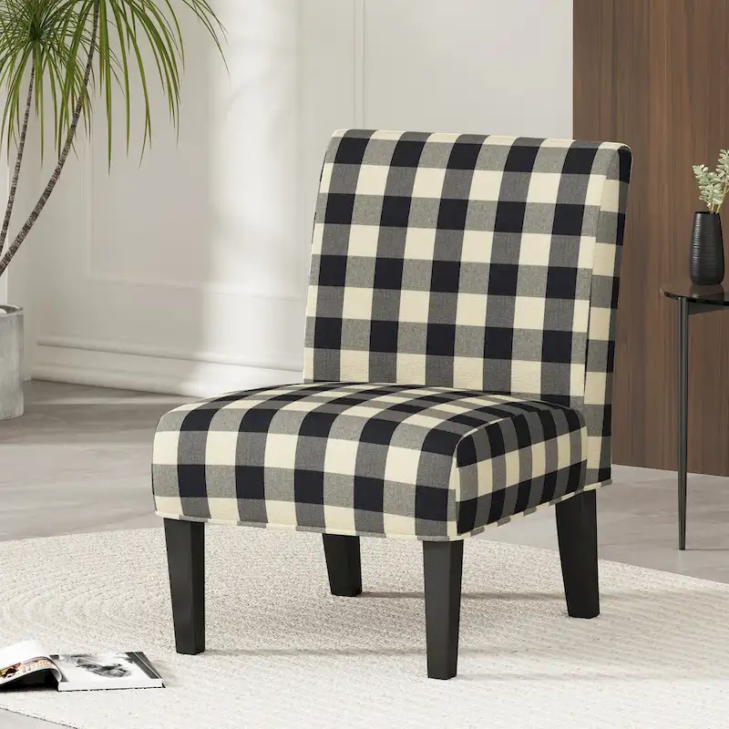Kassi Contemporary Fabric Slipper Accent Chair