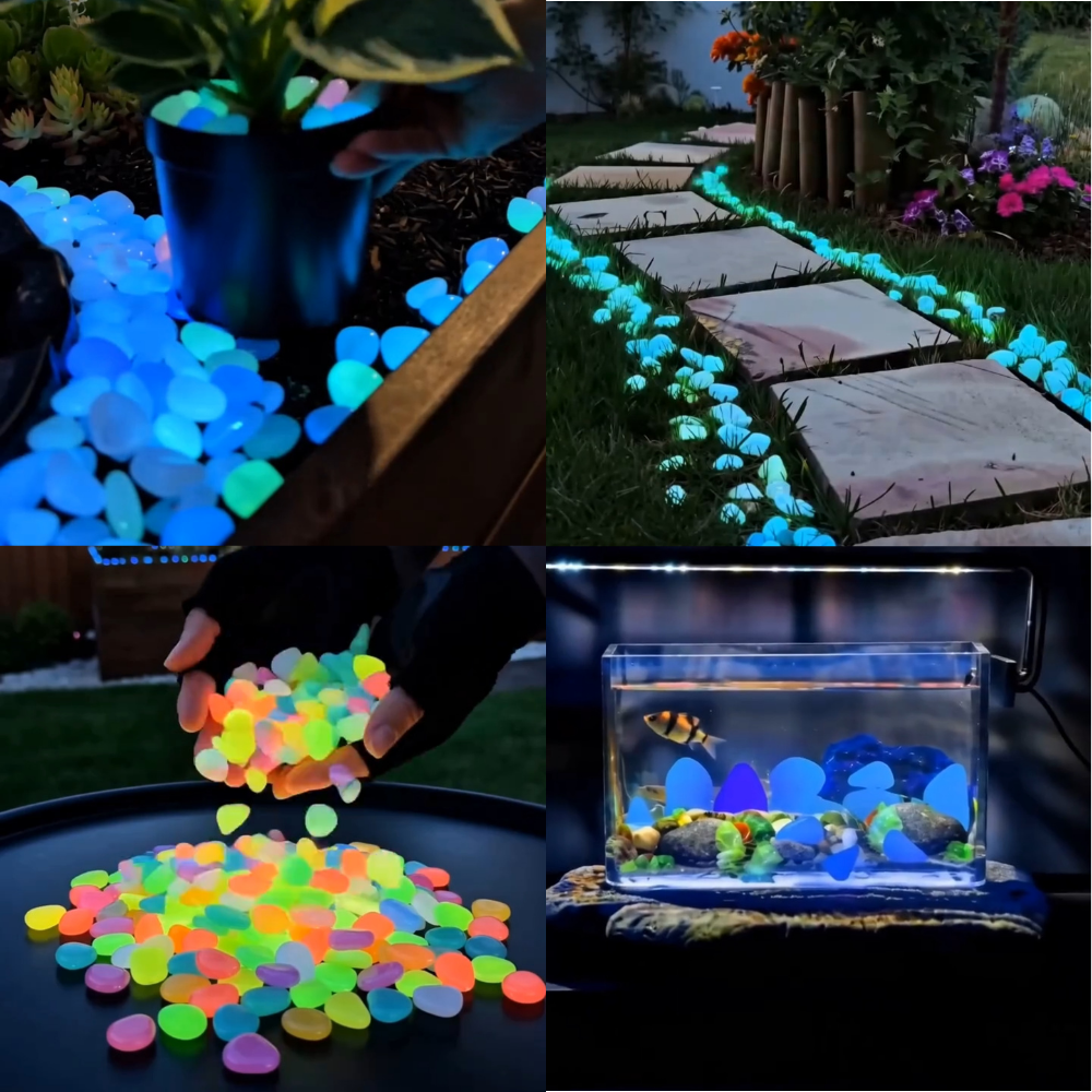 Pietre decorative luminose per giardino, vasi e vialetti