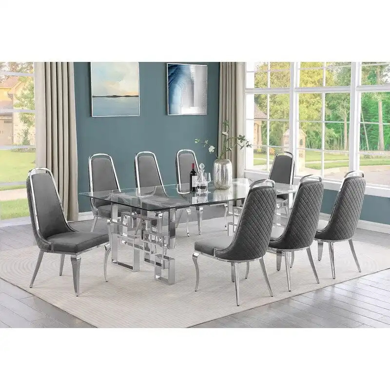 Best Quality Furniture Big Glass Table Dining Sets