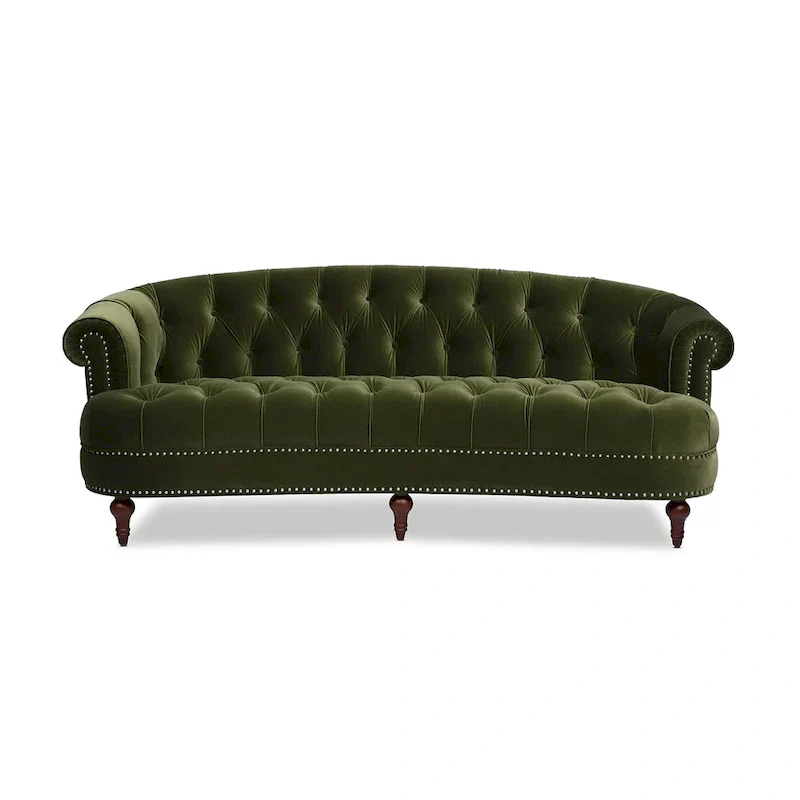 La Rosa 84 Mid-Century Modern Velvet Upholstered Chesterfield Tufted Sofa