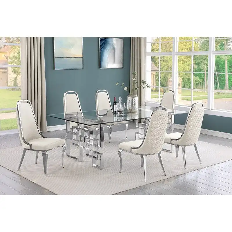 Best Quality Furniture Big Glass Table Dining Sets