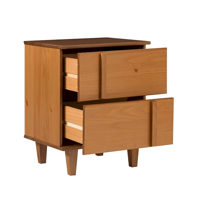 Middlebrook Mid-Century Modern Detailed Solid Wood Nightstand