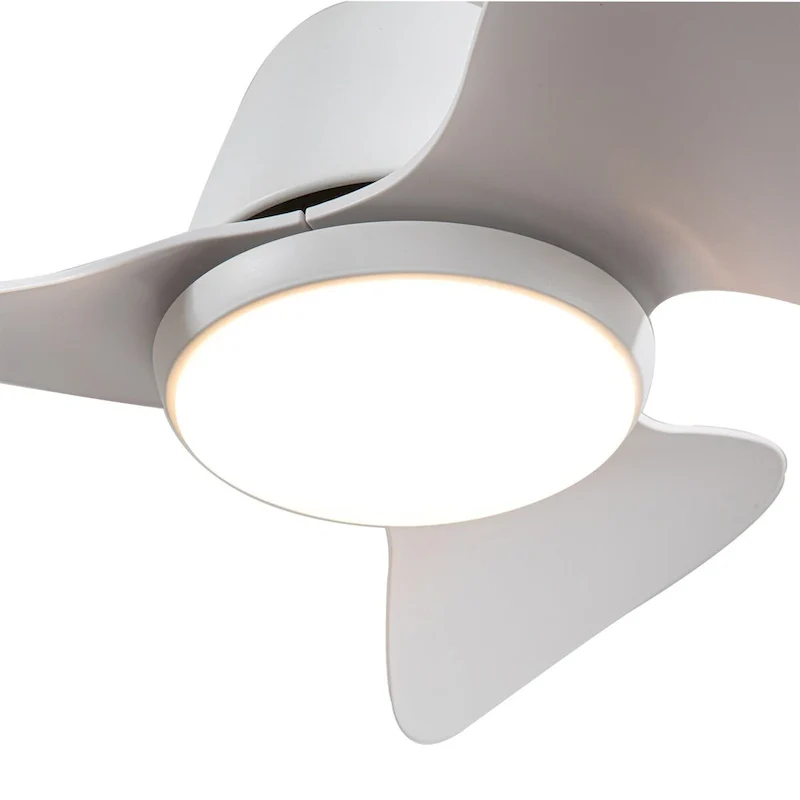 Cian Modern White Lighted Ceiling Fan 3-Blades LED Remote Control