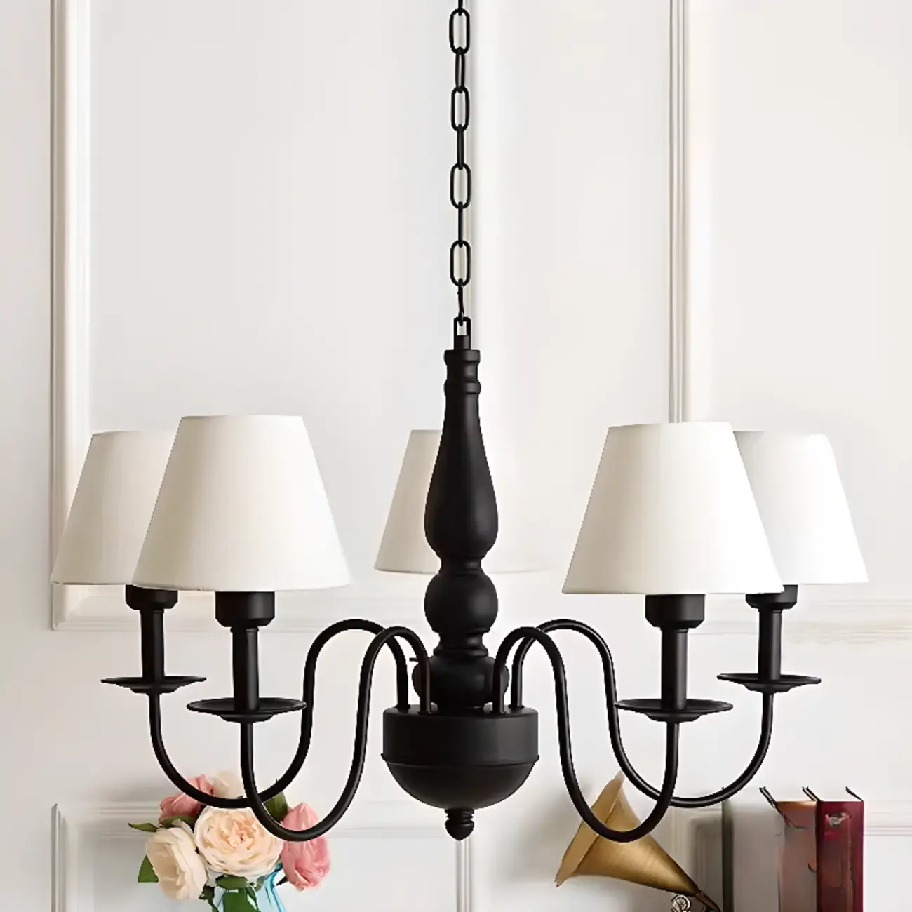 3-8 Lights Modern Classic Metal and Fabric Chandelier Light