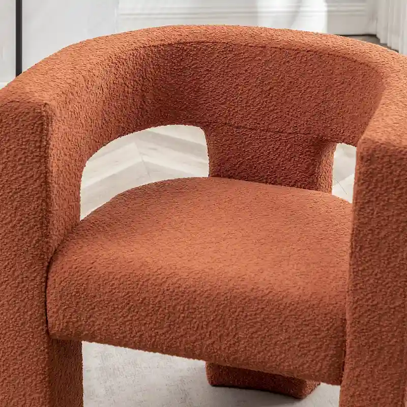 KINWELL 28   Wide Boucle Upholstered Square Armchair (Set of 2)