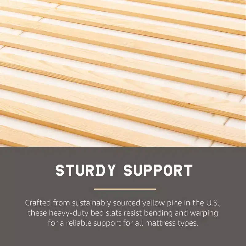 Hercules Xtreme Heavy-Duty Solid Pine Wood Bed Slats Bunkie Board