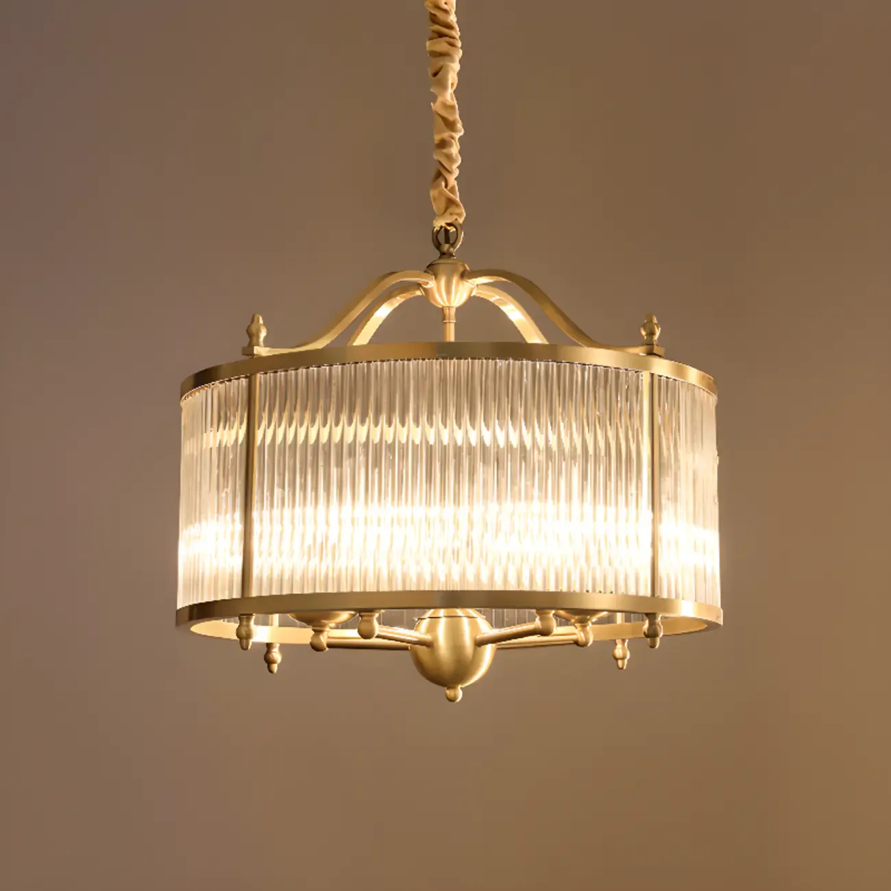 Modern 3-Light Crystal Round Chandelier with Flexible Height