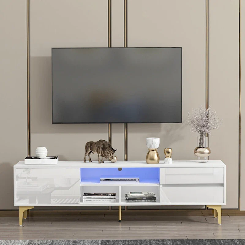 TV Cabinet,entertainment center with LED remote control lights