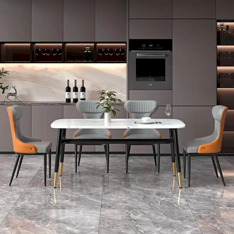 Modern Wingback Dining Chairs Accent Chair Armless Chair with Tufted Back (Set of 2) - N/A