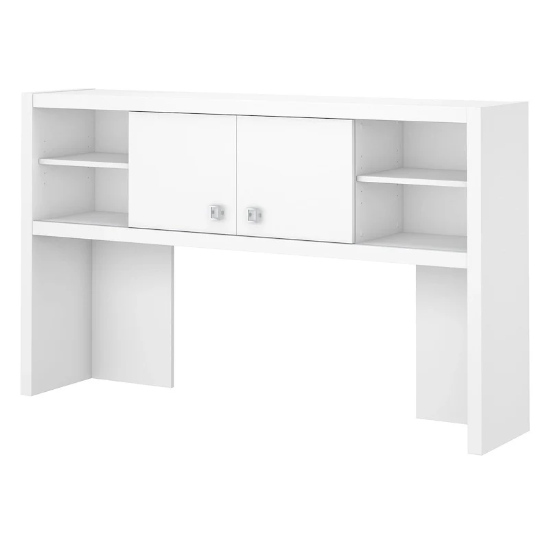 60W Hutch with Sliding Doors – Pure White / Gray Sand / Charcoal Maple / Modern Gray, Single-User