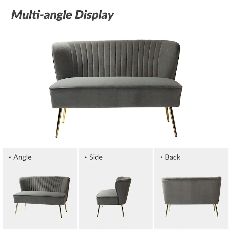 Delicia 3 Piece High-Quality Velvet Fabric Living Room Set with Sturdy Legs