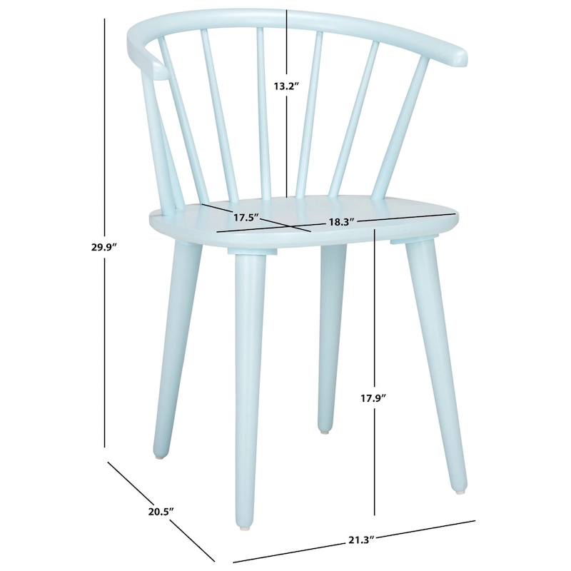 SAFAVIEH Home Blanchard 18-inch Curved Spindle Side Chair [SET of 2] - 21W x 21D x 30H