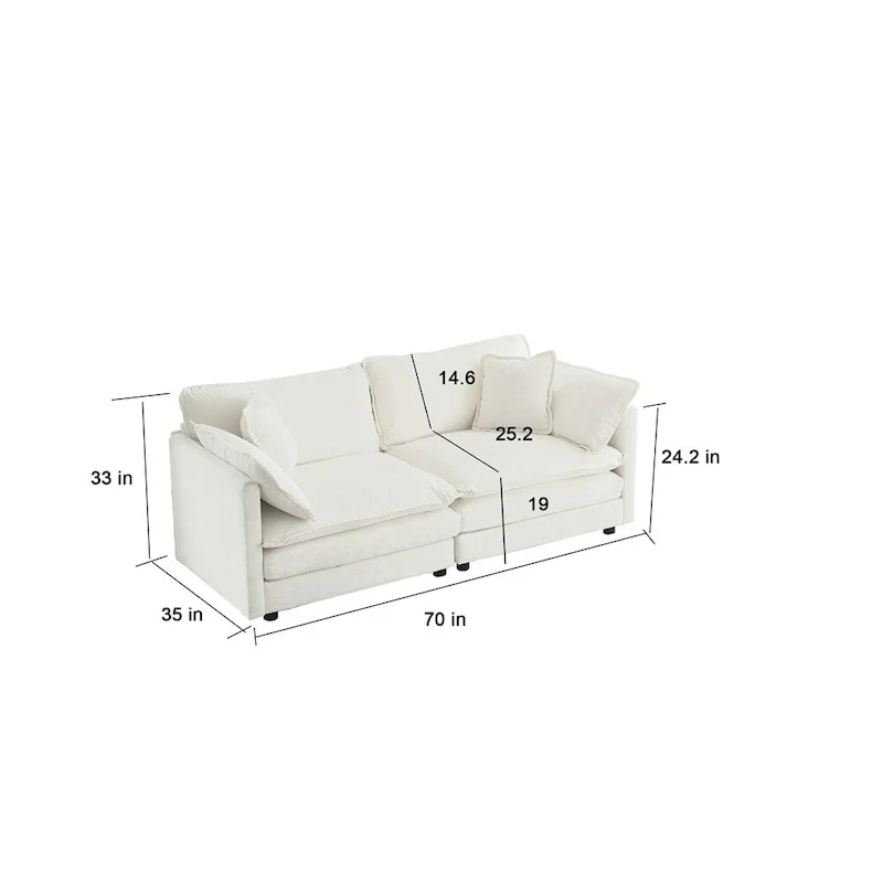 2 - Piece Living Room Set , 2 Pieces Upholstered Loveseat and Couch