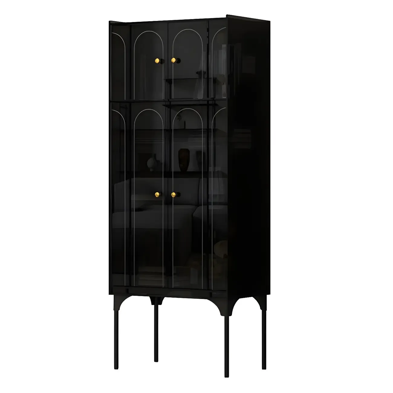 Modern Plastic/Acrylic Sideboard Cabinets with Shelves in Red