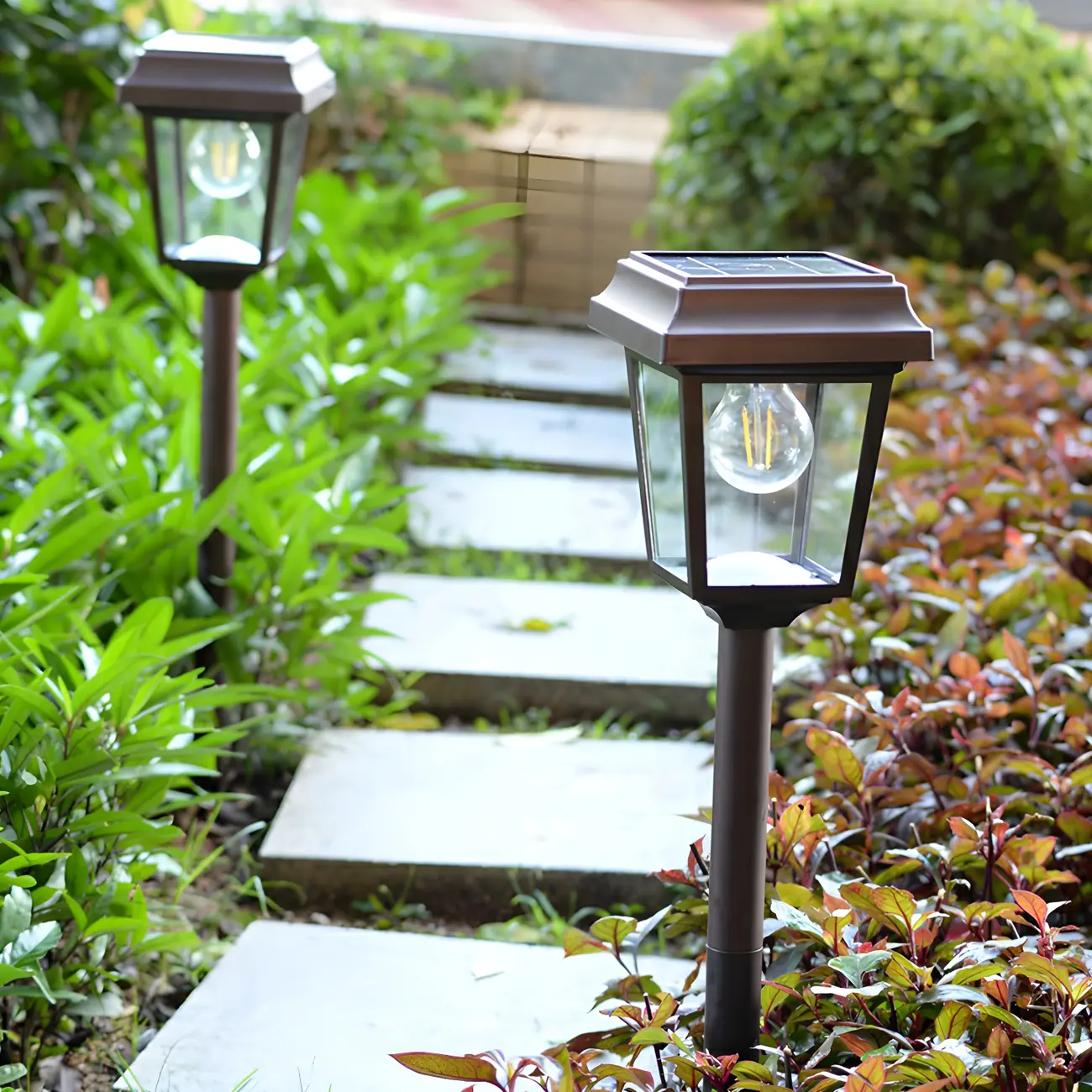 Trapezoidal Stake Metal Solar Landscape Lighting