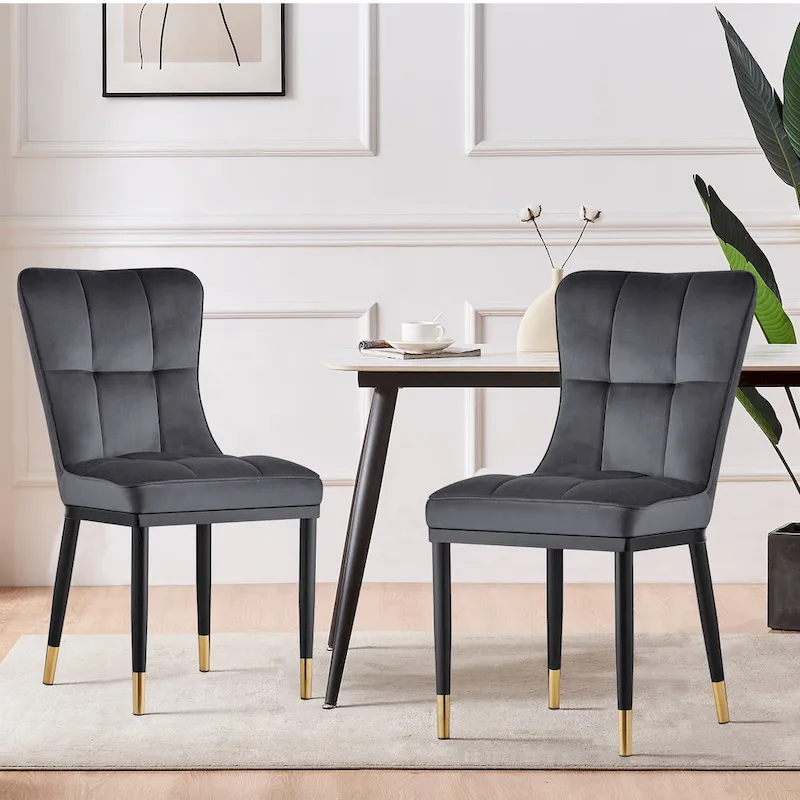 Velvet Upholstered Dining Chair, Set of 2/4 – Multiple Colors