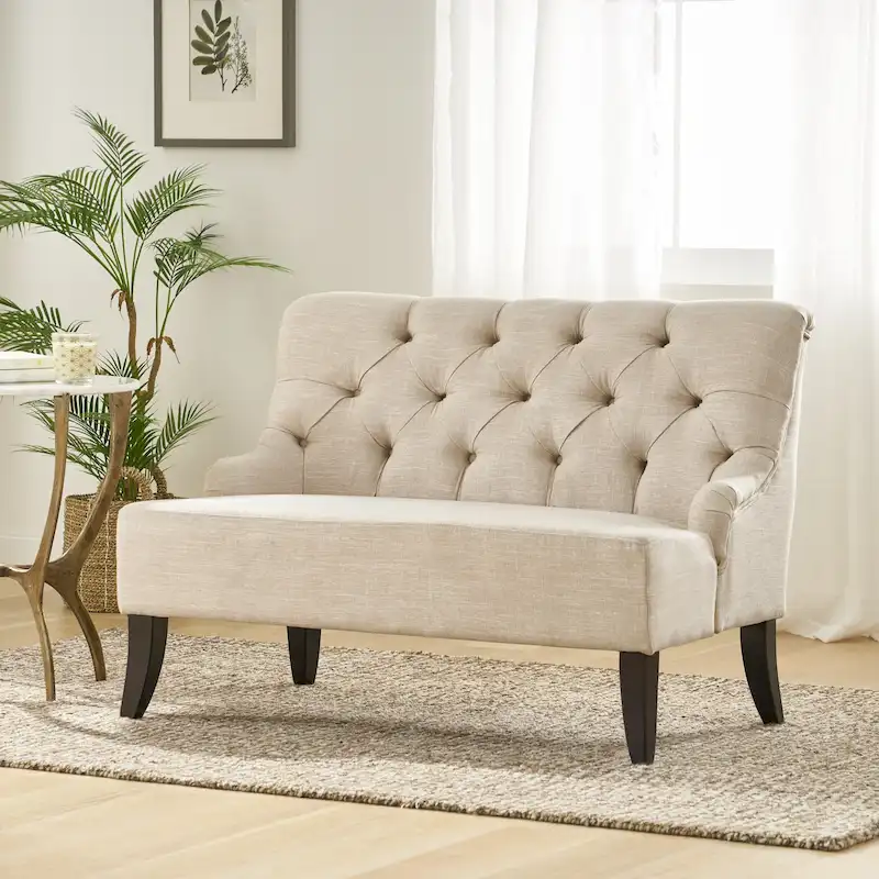 Nicole Polyester Blend Fabric Settee by  - 29.25L x 43.75W x 30.50H