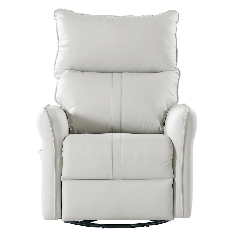 Modern Small Rocking Swivel Recliner Chair with Overstuffed Seat