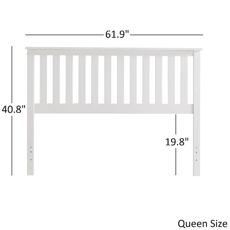 White Slatted Wooden Headboard