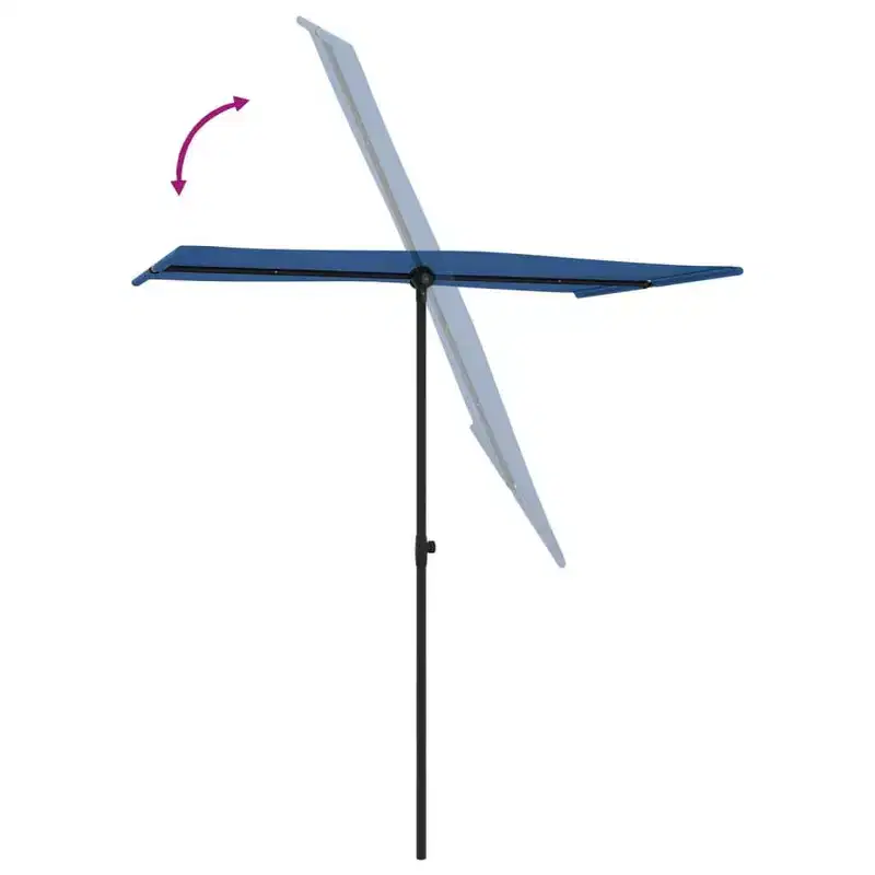 vidaXL Garden Parasol Azure blue 100% polyester, aluminum Large