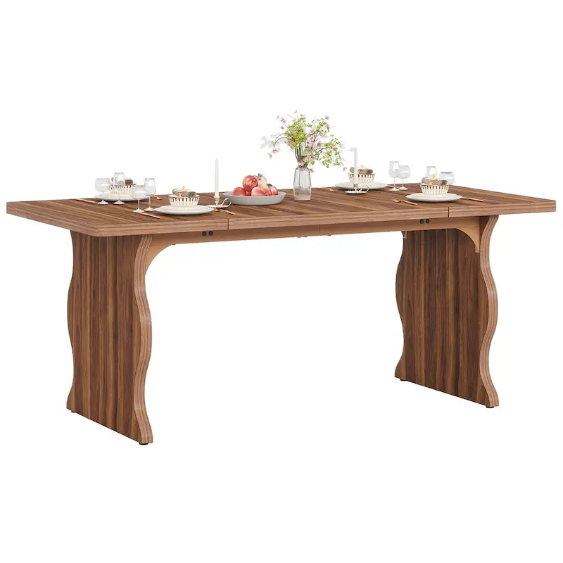 Modern Dining Table, 63Rectangular Kitchen Table Black Dinner Table