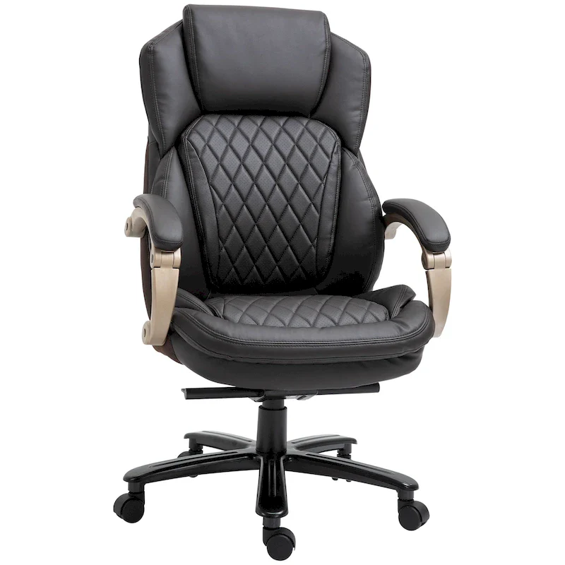 Vinsetto Heavy Duty Office Chair 350lbs Capacity, Mesh & Faux Leather, Rocker Ergonomic, Adjustable Height with Wheels