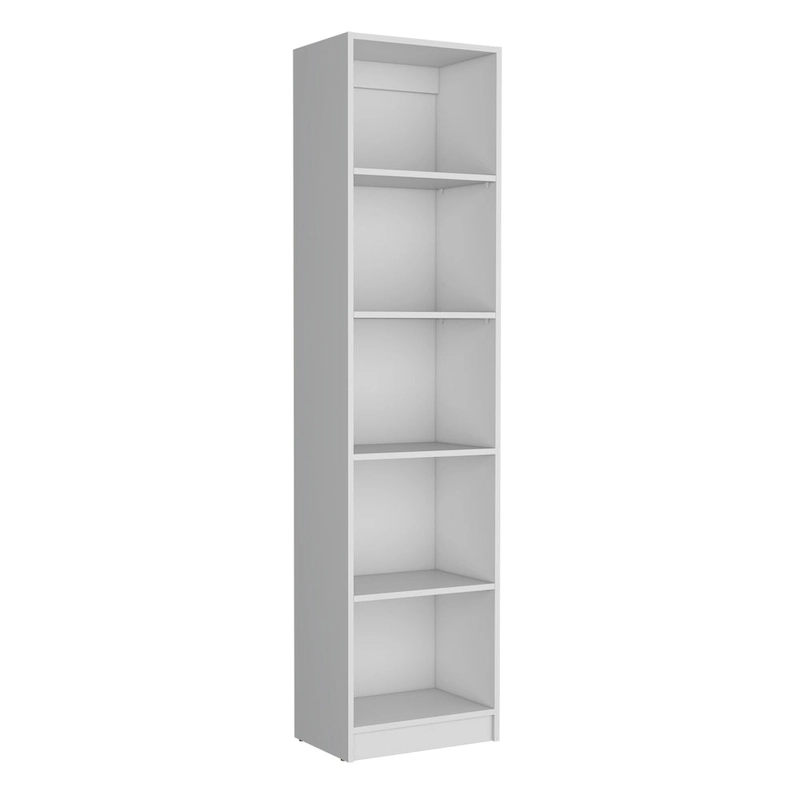Kenyon 60  Wide 5-Shelf and Cabinet Bookcase Set of 3 Matt Grey - White