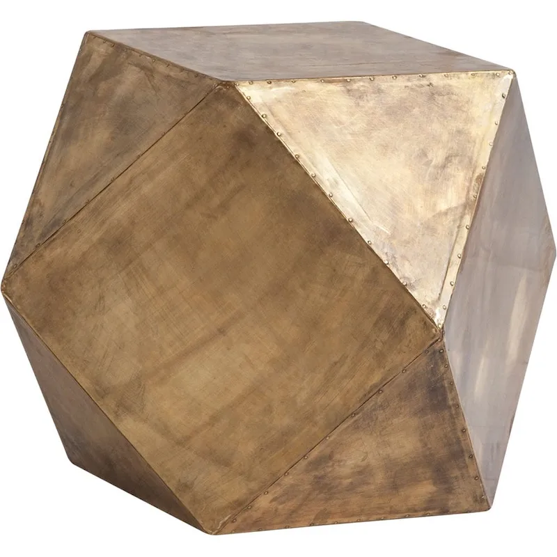 Exagoni Hexagonal Brass Plated Hexagonal End/Side Table