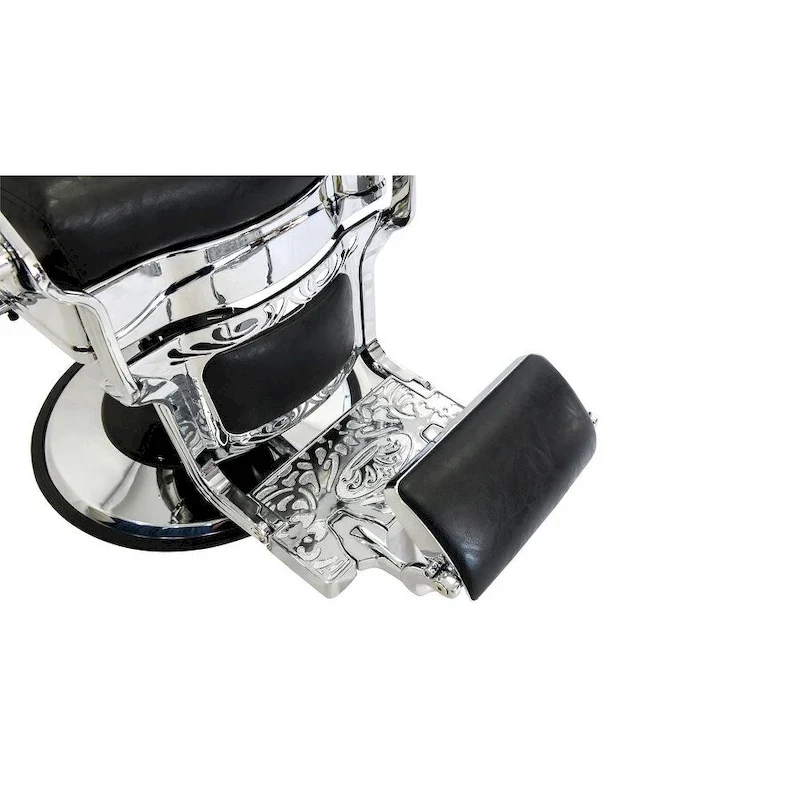 Reclining Barber Chair with Adjustable Headrest and Footrest