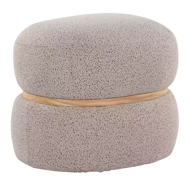 LumiSource Cinch Pouf Ottoman Natural Fabric