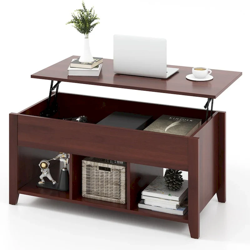 CCostway ostway Lift Top Coffee Table with Hidden Compartment and - See Details