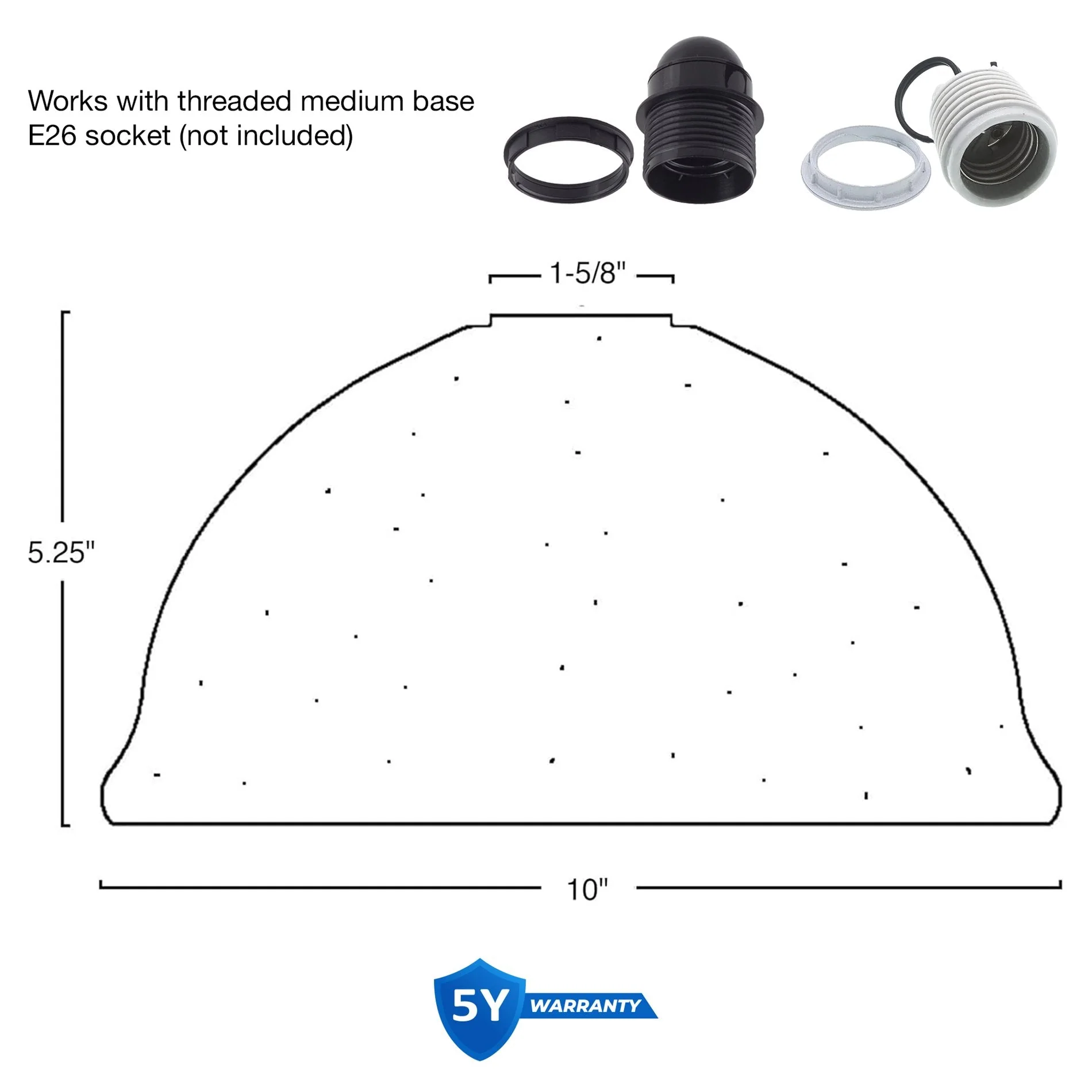Granville 10 Seeded Glass Shade / Replacement Glass