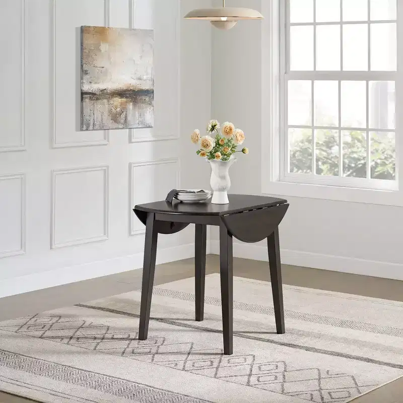 ROME + OAK Hinged Drop Leaf Dining Table Round Tabletop