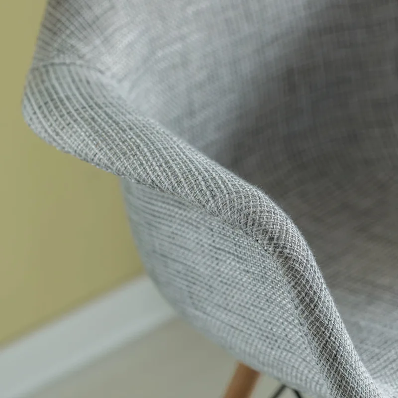 Mid-Century Modern Style Fabric Lined Armchair with Beech Wooden Legs