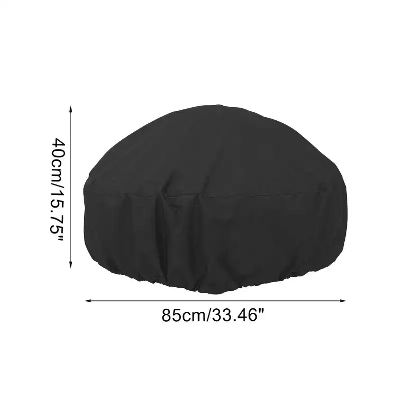 Unique Bargains Dustproof Fire pit stove Dust Cover 33.46x33.46x15.75 Black 1 Pc