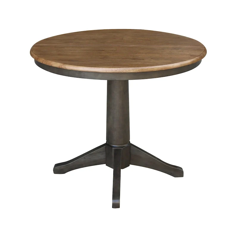 36 Round Solid Wood Extension Dining Table with 2 Dining Chairs