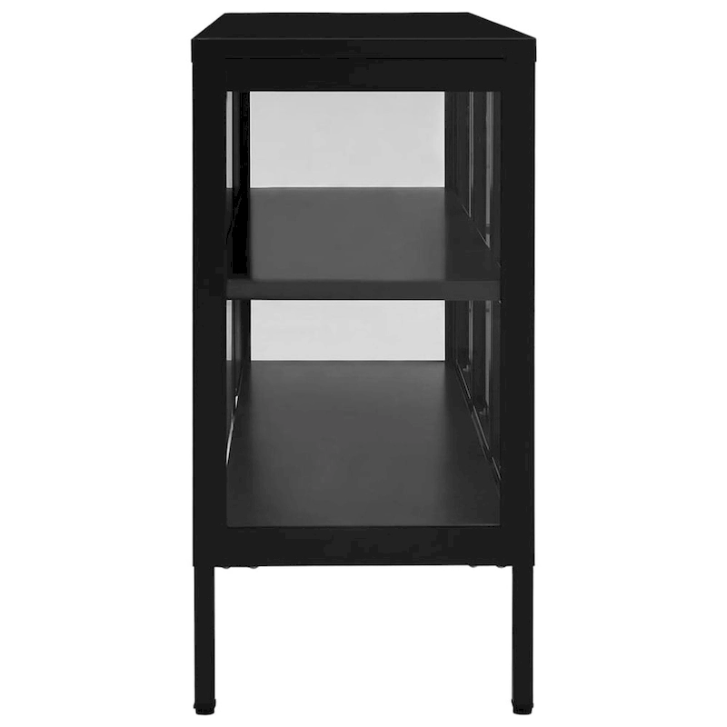 vidaXL Sideboard Black 41.3 x13.8 x27.6  Steel and Glass