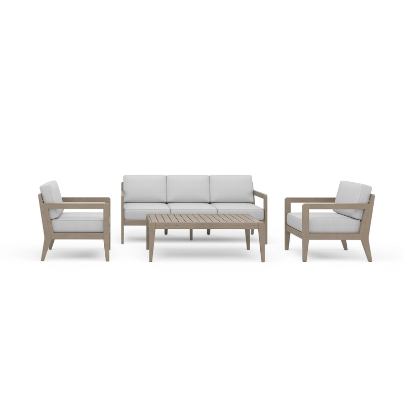 Homestyles Sustain Brown Wood Outdoor Sofa 4-Piece Set - 69