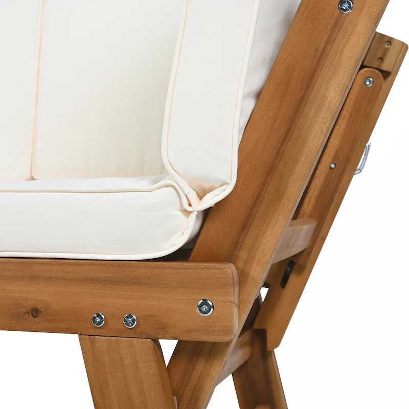 Patio Adjustable Patio Wooden Daybed Sofa