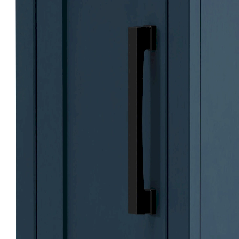 Bridgevine Home Nantucket 14 inch Chairside Table, No Assembly Required, Blue Denim and Whiskey Finish